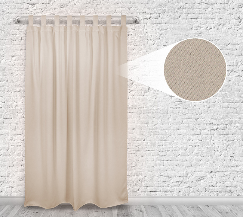 Шторы Премиум бежевые на петлях на липучках. Фото 4