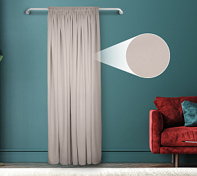 Штора Велюр матовый с креплением Шторная тесьма v09