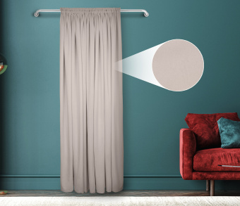 Штора Велюр матовый с креплением Шторная тесьма v09. Фото 1