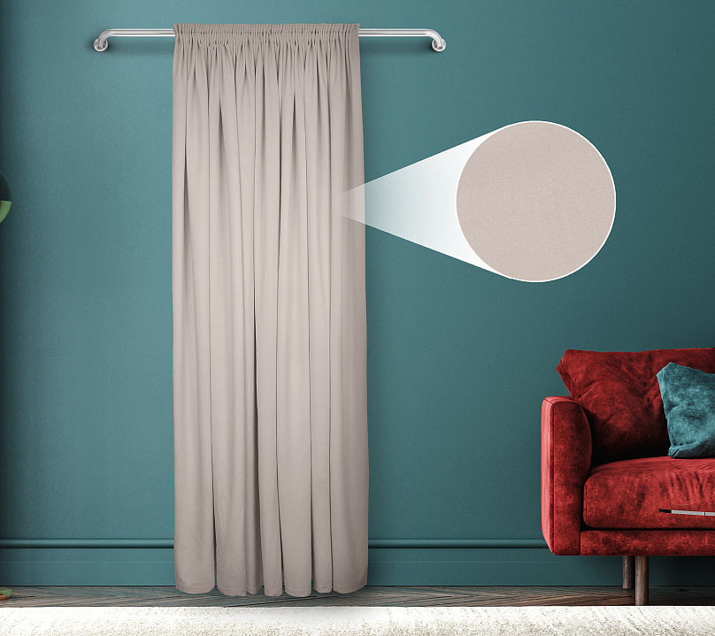 Штора Велюр матовый с креплением Шторная тесьма v09. Фото 1