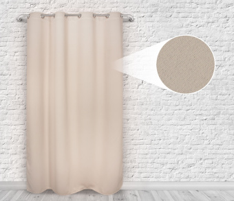 Шторы Премиум бежевые на люверсах. Фото 4