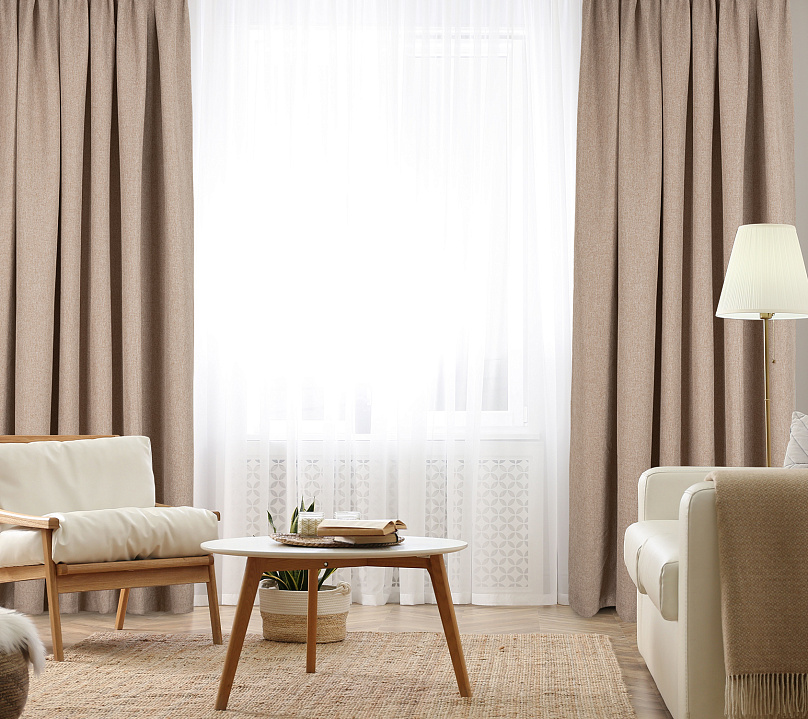 Штора Димаут Рогожка с креплением Кулиса v04. Фото 2