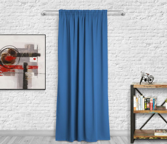 Шторы Премиум синие на тесьме. Фото 3