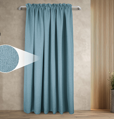 Штора Димаут Рогожка с креплением Кулиса с гребешком v16 блэкаут