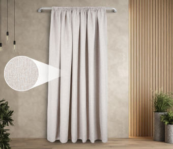 Штора Димаут Рогожка с креплением Шторная тесьма v02. Фото 1