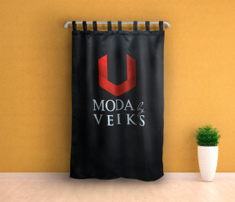 Шторы Премиум с логотипом на петлях без липучек. Фото 13