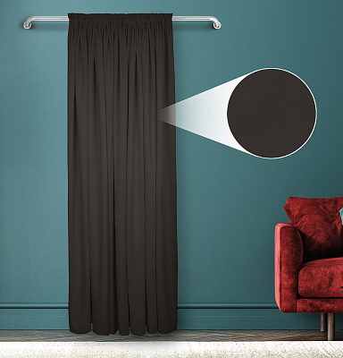 Штора Велюр матовый с креплением Шторная тесьма v30