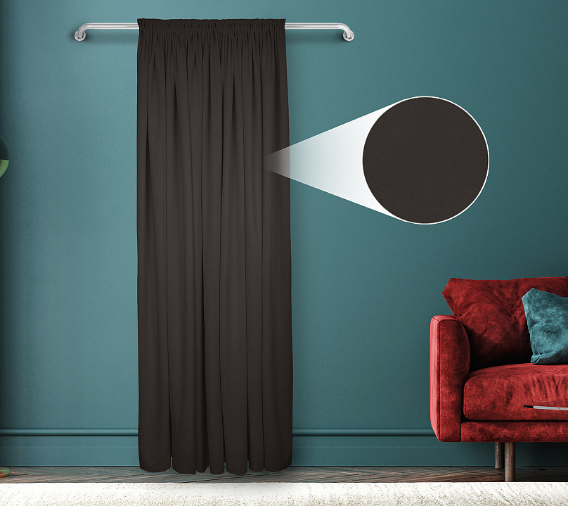 Штора Велюр матовый с креплением Шторная тесьма v30. Фото 1