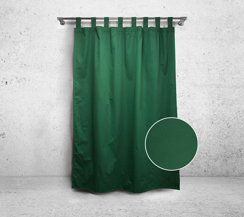 Шторы Стандарт зеленые на петлях без липучек. Фото 3
