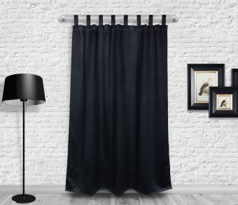 Шторы Премиум черные на петлях на липучках. Фото 3