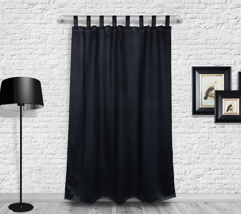 Шторы Премиум черные на петлях на липучках. Фото 3