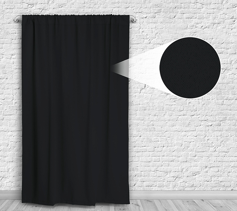 Шторы Премиум черные на кулиске. Фото 4