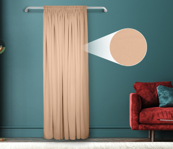 Штора Велюр матовый с креплением Шторная тесьма v03. Фото 1