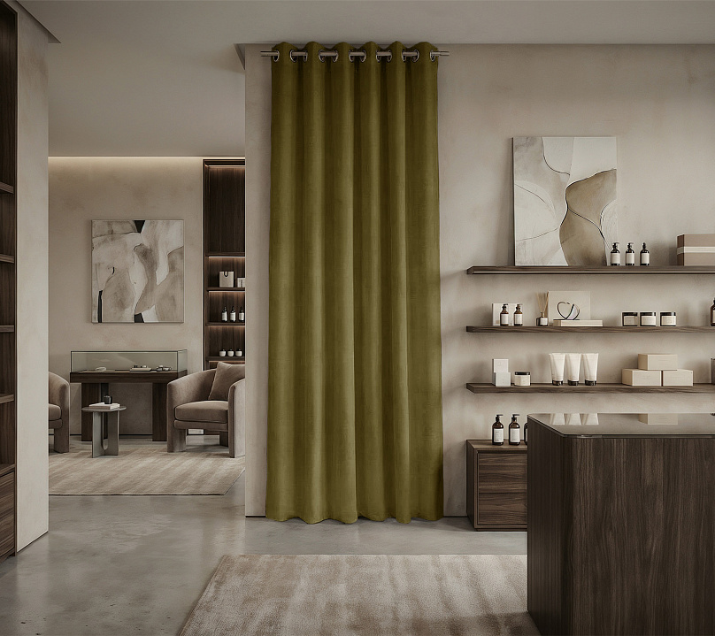 Штора Микровелюр v24 с креплением Люверсы. Фото 1