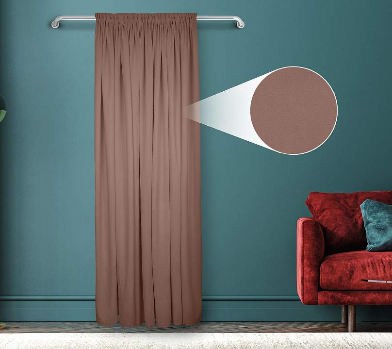 Штора Велюр матовый с креплением Шторная тесьма v07. Фото 1