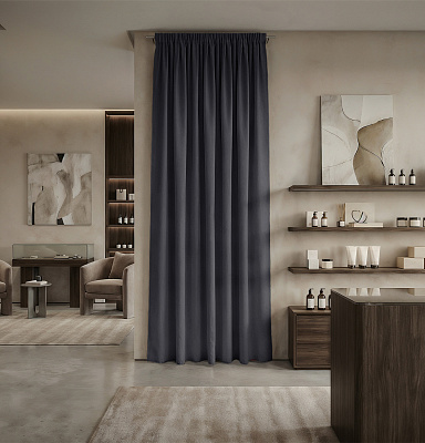 Штора Микровелюр v32 с креплением Шторная тесьма