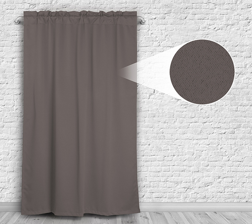 Шторы Премиум светло-коричневые на кулиске с гребешком. Фото 4