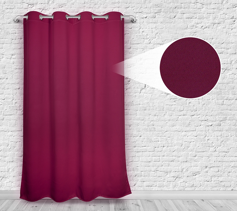 Шторы Премиум рубиновые на люверсах. Фото 4