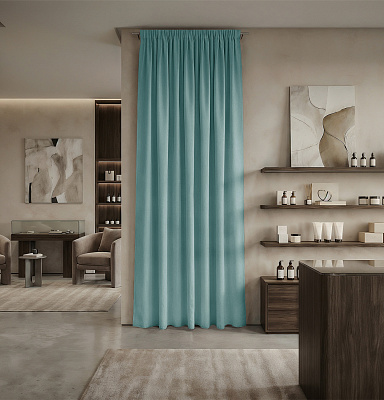 Штора Микровелюр v19 с креплением Шторная тесьма