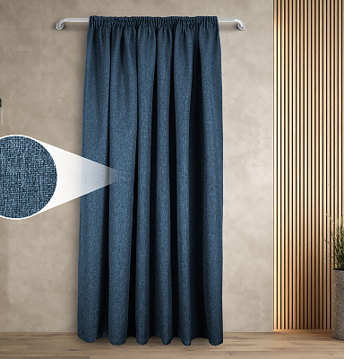 Штора Димаут Рогожка с креплением Шторная тесьма v19 блэкаут