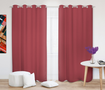 Шторы Премиум терракотовые на люверсах. Фото 2