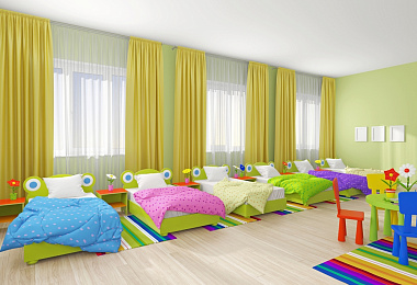Шторы для спальни детского сада