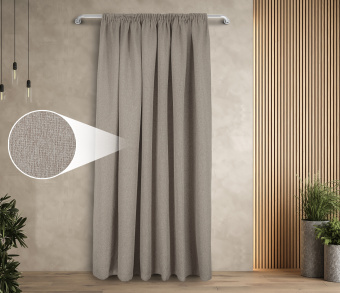 Штора Димаут Рогожка с креплением Шторная тесьма v09. Фото 1