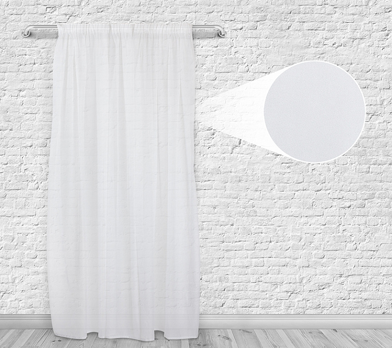 Вуаль однотонная белая на тесьме. Фото 4