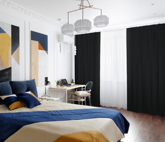 Шторы Премиум черные на кулиске. Фото 1