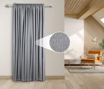 Штора Премиум Рогожка v02 с креплением Шторная тесьма. Фото 1