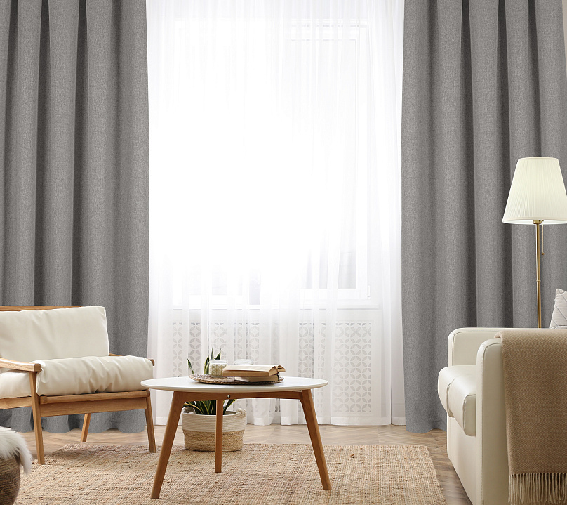 Штора Димаут Рогожка с креплением Люверсы v10. Фото 2