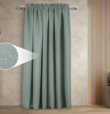 Штора Димаут Рогожка с креплением Кулиса с гребешком v14 блэкаут