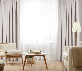 Штора Димаут Рогожка с креплением Петли с липучкой v02. Фото 2