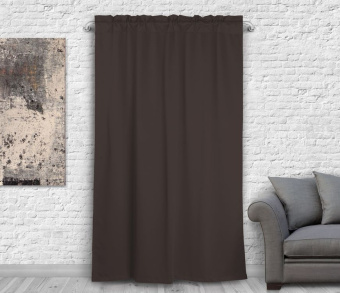 Шторы Премиум коричневые на кулиске с гребешком. Фото 3