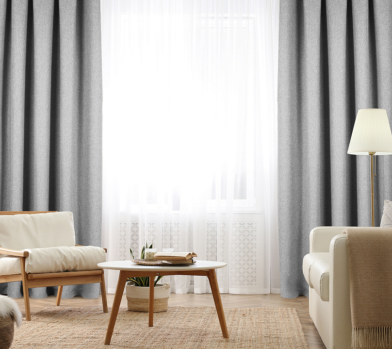 Штора Димаут Рогожка с креплением Люверсы v11. Фото 2