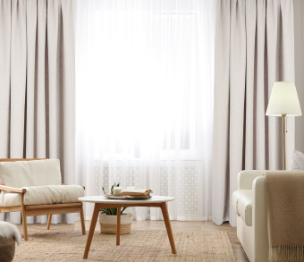 Штора Димаут Рогожка с креплением Петли v01. Фото 2