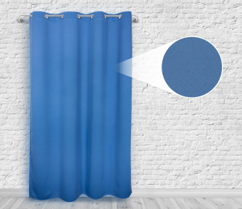 Шторы Премиум синие на люверсах. Фото 4