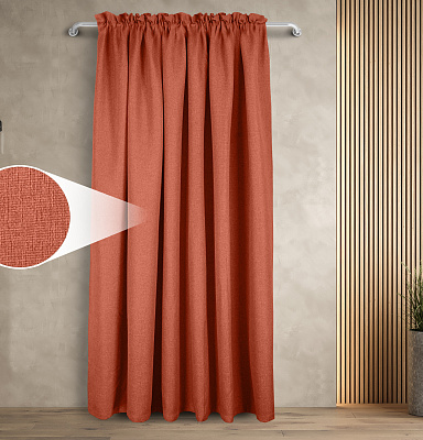 Штора Димаут Рогожка с креплением Кулиса с гребешком v22 блэкаут