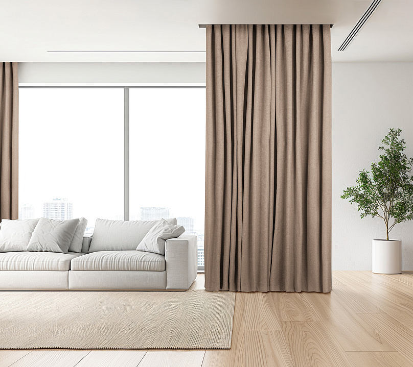 Штора Премиум Рогожка v03 с креплением Шторная тесьма. Фото 2