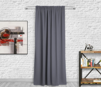 Шторы Премиум серые на тесьме. Фото 3