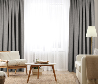 Штора Димаут Рогожка с креплением Петли v12. Фото 2