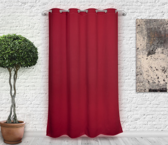Шторы Премиум красные на люверсах. Фото 3