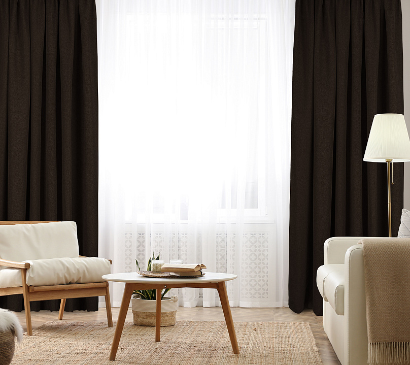 Штора Димаут Рогожка с креплением Кулиса с гребешком v27. Фото 2