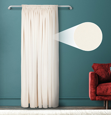 Штора Велюр матовый с креплением Шторная тесьма v01