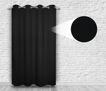 Шторы Премиум черные на люверсах. Фото 4