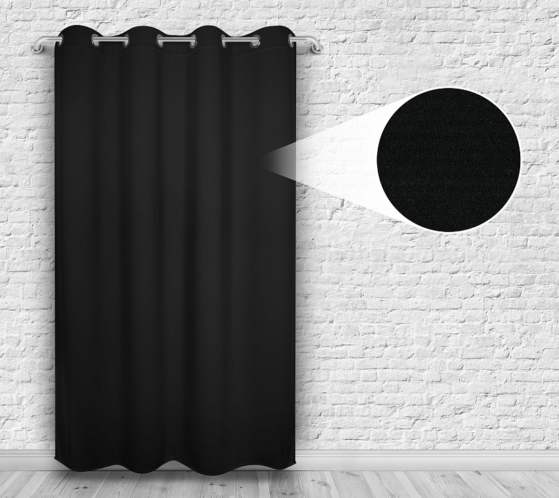 Шторы Премиум черные на люверсах. Фото 4