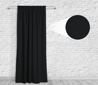 Шторы Премиум черные на тесьме. Фото 4