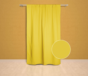 Шторы Эконом желтые на кулиске. Фото 1
