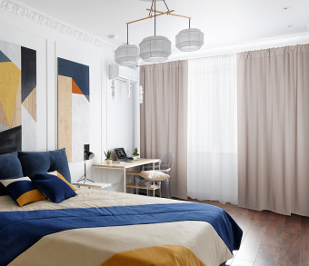 Шторы Премиум бежевые на кулиске. Фото 1