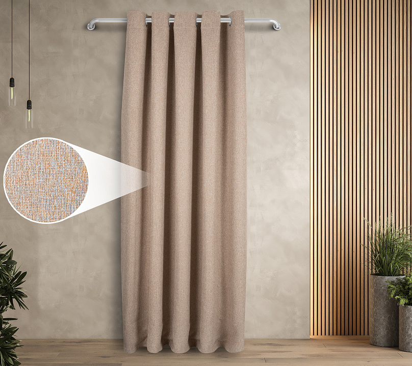 Штора Димаут Рогожка с креплением Люверсы v04. Фото 1